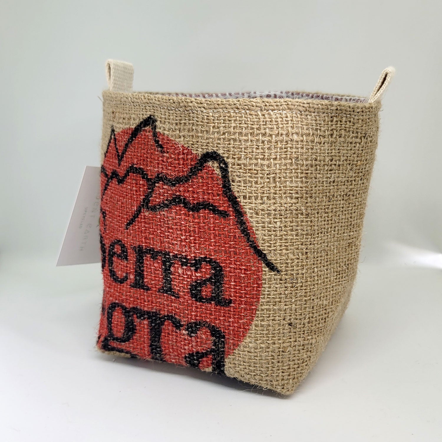 Upcycled Coffee Sack Basket - Small - Serra Negra