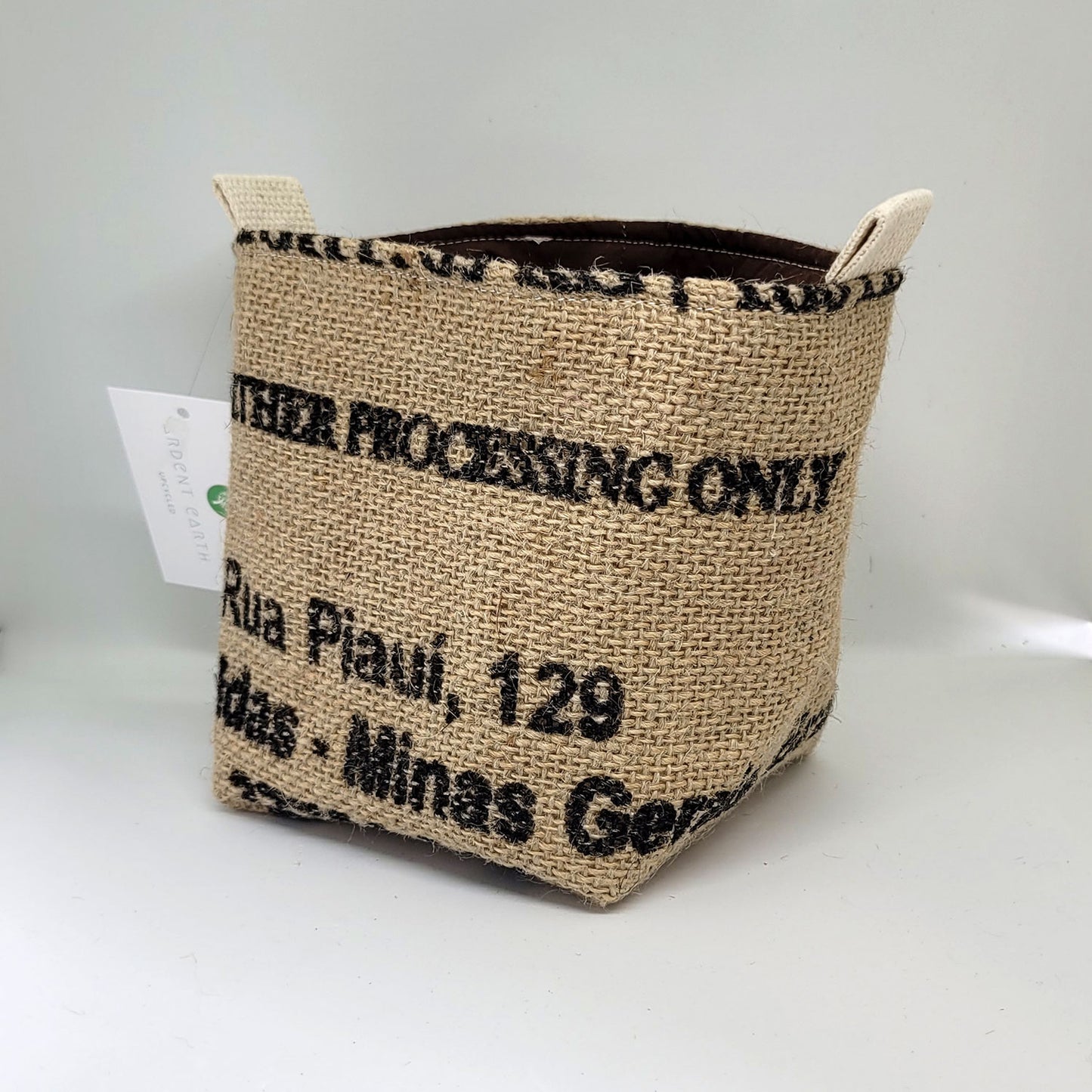 Upcycled Coffee Sack Basket - Small - Rua Plaui, 129