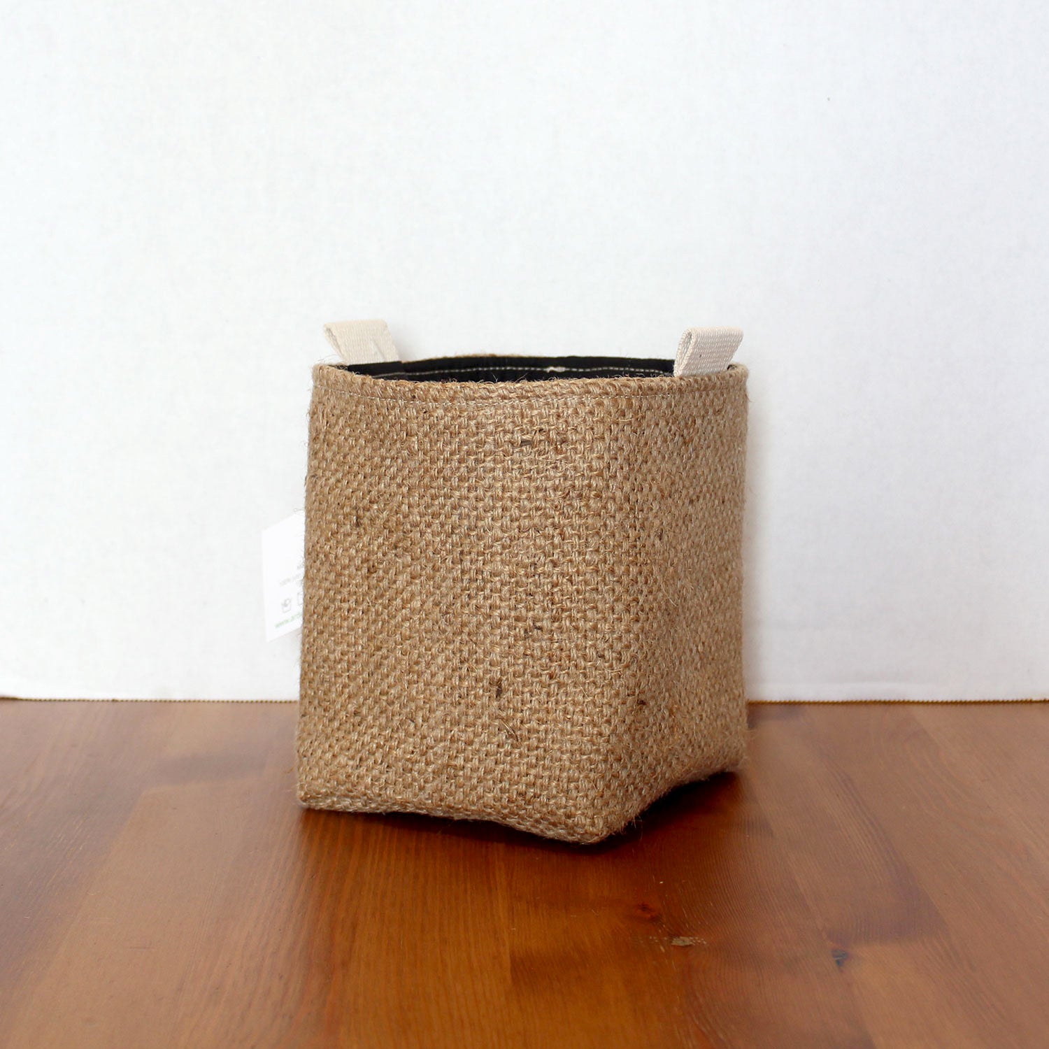 Upcycled Coffee Sack Basket - Small - plain