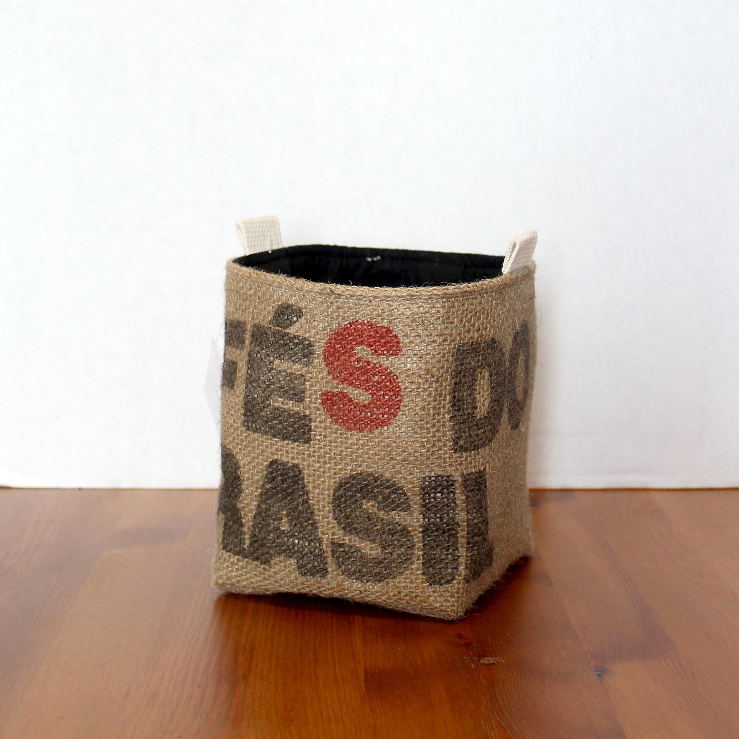 Upcycled Coffee Sack Basket - Small - Cafés do Brasil